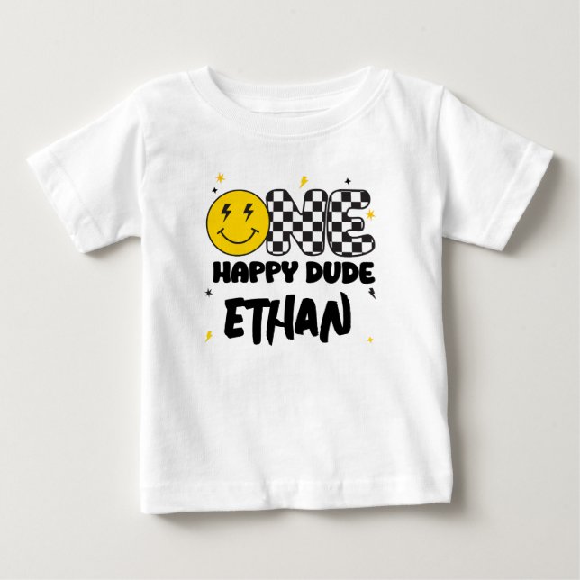 ONE Happy Dude 1st Birthday Shirt (Front)
