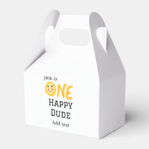 One happy dude 1st happy Birthday smiley yellow  Favor Box