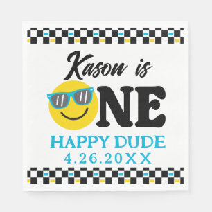One Happy Dude Birthday 1st Birthday Decorations Napkin