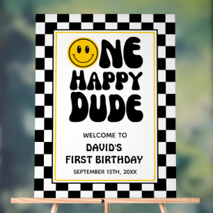 One Happy Dude Birthday Welcome Acrylic Sign
