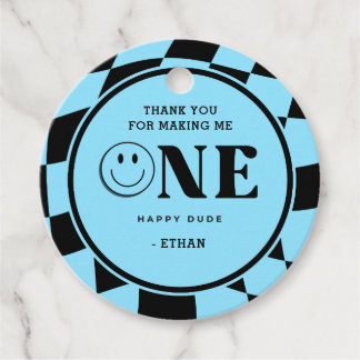 One Happy Dude Boy 1st Birthday Thank You Favour Tags