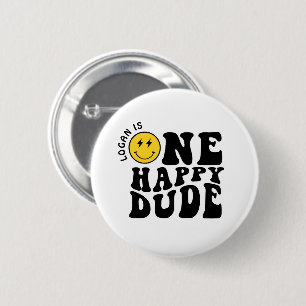 One Happy Dude Boy First Birthday Party 2 Inch Round Button