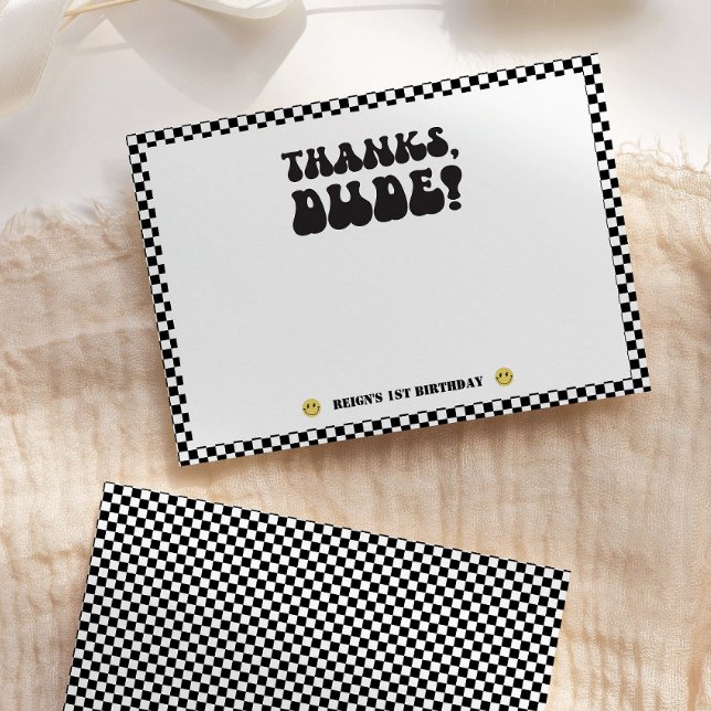 One Happy Dude | Boys Rad Kids 1st Birthday Thank You Card (Creator Uploaded)