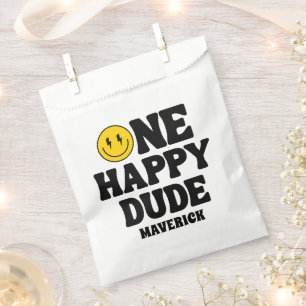 One Happy Dude Boy's Retro 1st Birthday  Favour Bag