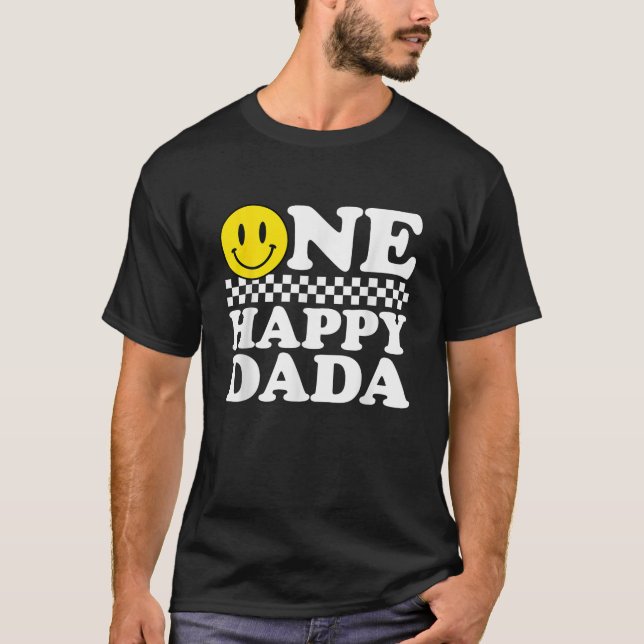 One Happy Dude Dada 1st Birthday Family Matching T-Shirt (Front)