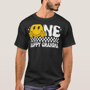 One Happy Dude Grandma Groovy 1st Birthday Family  T-Shirt