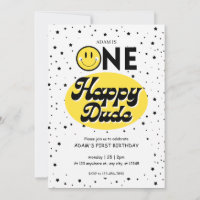 one happy dude happy emoji 1st birthday boy