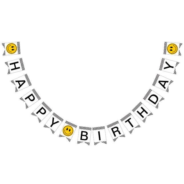One Happy Dude Happy Face Birthday bunting banner (All)