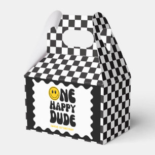 One Happy Dude Happy Face Boy First Birthday Favor Box