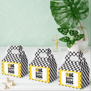 One Happy Dude Happy Face Boy First Birthday  Favor Box