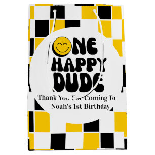 One Happy Dude Personalized Birthday Medium Gift Bag