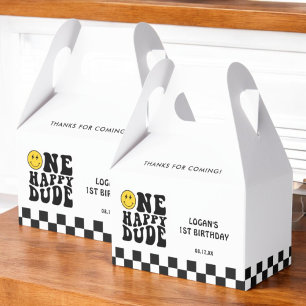 One Happy Dude Smile Face Boy First Birthday Favor Box
