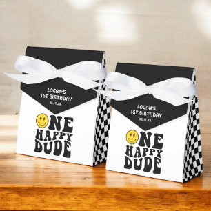 One Happy Dude Smile Face Boy First Birthday Favor Box
