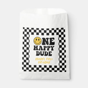 One Happy Dude Smile Face Boy First Birthday  Favour Bag