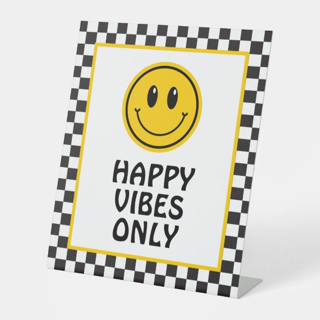 One Happy Dude Smile Face Table Signs (Front)