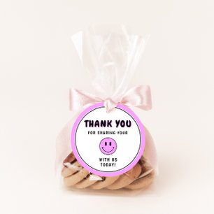 One Happy Gal/Dude Purple Smiley Thank You Favour Tags