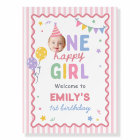 One Happy Girl Pink Colourful 1st Birthday Welcome