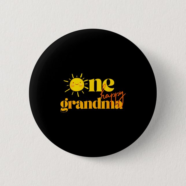 One Happy Grandma Birthday First Trip Around The S 2 Inch Round Button (Front)
