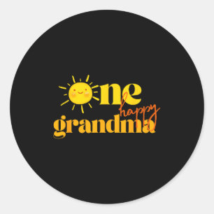 One Happy Grandma Birthday First Trip Around The S Classic Round Sticker
