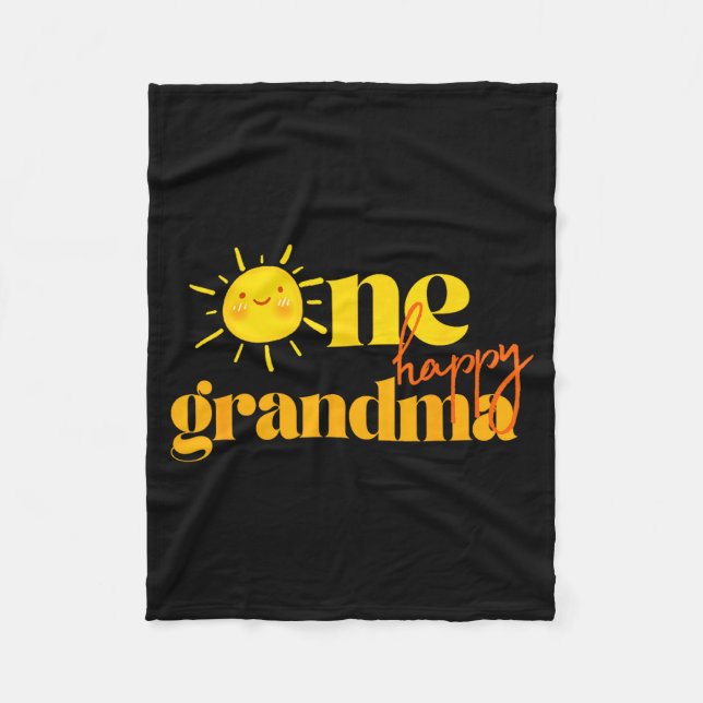 One Happy Grandma Birthday First Trip Around The S Fleece Blanket (Front)