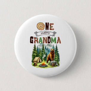 One Happy Grandma Camper First Birthday Camping Be 2 Inch Round Button