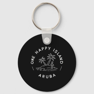 One Happy Island Aruba Souvenir Summer Vacation Ma Keychain