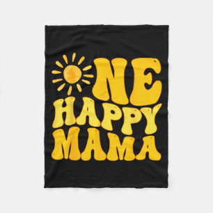 One Happy Mama Birthday First Trip Around The Sun  Fleece Blanket