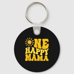 One Happy Mama Birthday First Trip Around The Sun Keychain