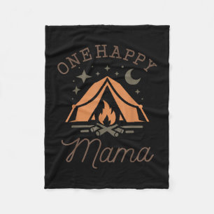 One happy mama camper 1st birthday camping family fleece blanket