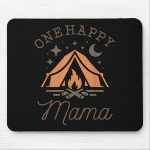 One happy mama camper 1st birthday camping family mouse pad
