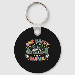One Happy Mama Camper First Birthday Camping Famil Keychain