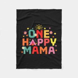 One happy mama camping 1st birthday first trip fleece blanket