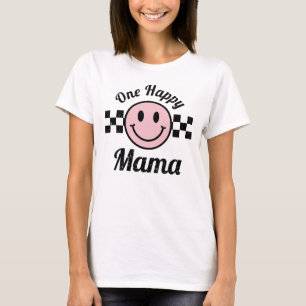 One Happy Mama Pink Happy Smile Birthday Matching T-Shirt