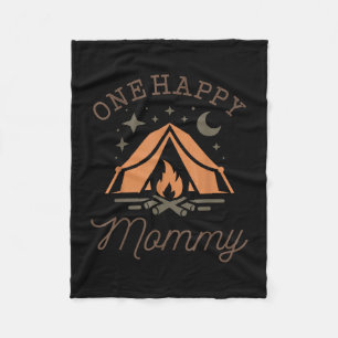 One happy mommy camper 1st birthday camping family fleece blanket