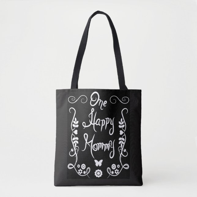 One Happy Mommy Pretty Flourish Tote Bag (Front)