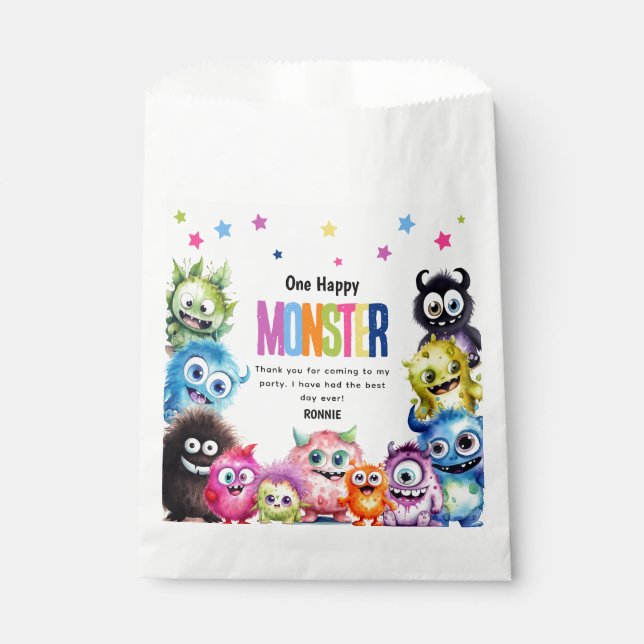 One Happy Monster Kids Thank You Favour Bag (Front)