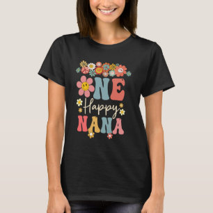 One Happy Nana 1st Birthday Family Matching Retro  T-Shirt