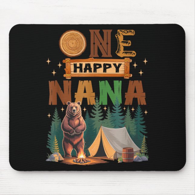 One Happy Nana Camper 1st Birthday Camng Bear  Mouse Pad (Front)
