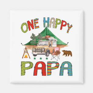 One Happy Papa Camper 1st Birthday Boy Camng Bear Magnet