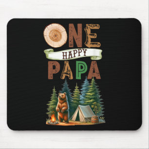 One Happy Papa Camper First Birthday Camping Bear Mouse Pad