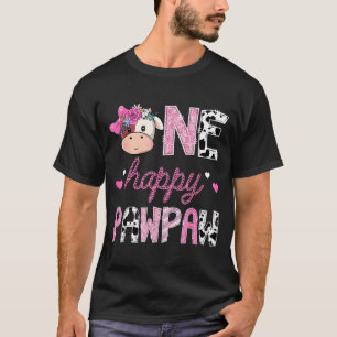 One happy pawpaw 1st birthday girl pink farm T-Shirt