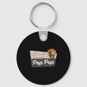 One Happy Pop Pop Camper Matching Birthday Decorat Keychain