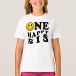 One Happy Sis Yellow Matching One Family Birthday T-Shirt<br><div class="desc">One happy sis yellow matching one family birthday girl t-shirt.</div>