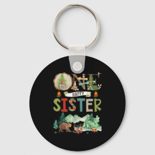 One Happy Sister Camper 1st Birthday Camng Bear  Keychain