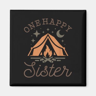 One happy sister camper 1st birthday camping magnet