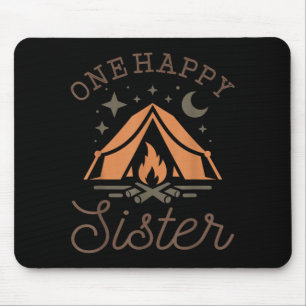 One happy sister camper 1st birthday camping mouse pad