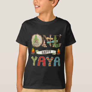 One Happy Yaya Camper 1st Birthday Camping Bear T-Shirt