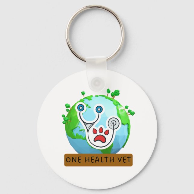 One Health Vet – Vet Global Health Animal Design Keychain (Front)