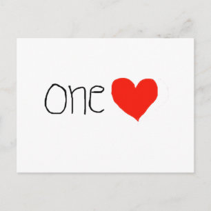 One heart! Postcard! Postcard