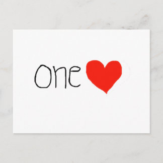 One heart! Postcard! Postcard